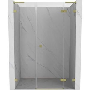 MEXEN/S - Lunar L sprchové dvere krídlové pravé 135, transparent, zlatá kartáčovaná 834SL-135-050-55-00-P vyobraziť
