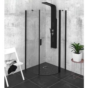 POLYSAN - ZOOM BLACK štvrťkruhová sprchová zástena 900x900, číre sklo, pravá ZL2615BR vyobraziť