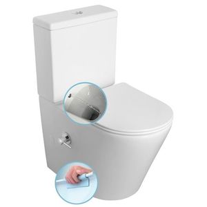 SAPHO - PACO CLEANWASH kombi WC, integrovaná batéria a bidetová sprška, spodný/zadný odpad, biela PC1012RX vyobraziť