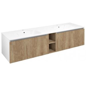 SAPHO - LOREA skrinka 180x46x51, 5cm (80+20+80cm), dub alabama/biela matná LE080-2231-06 vyobraziť