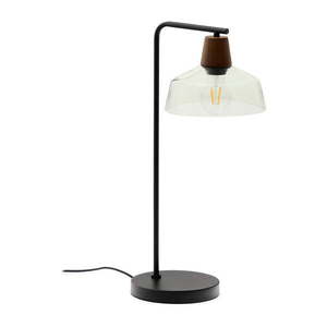 Zelená/v tmavoprírodnej farbe stolová lampa so skleneným tienidlom (výška 55 cm) Silex – Kave Home vyobraziť
