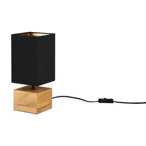 Stolová lampa s textilným tienidlom v čierno-prírodnej farbe (výška 30 cm) Woody – Reality vyobraziť