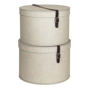 Béžové kartónové úložné boxy v súprave 2 ks s vekom ø 37, 5x25 cm Rut Canvas Paper Laminate – Bigso vyobraziť