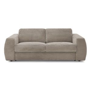 Taupe menčestrová pohovka na každodenné spanie/rozkladacia 220 cm Hugo – Bobochic Paris vyobraziť