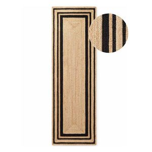 Čierny/v prírodnej farbe obojstranný/ručne tkaný jutový behúň 80x250 cm Looma – Hanse Home vyobraziť