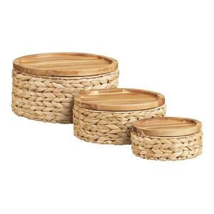 Košíky v súprave 3 ks z vodného hyacintu ø 30x15 cm Botofte – House Nordic vyobraziť