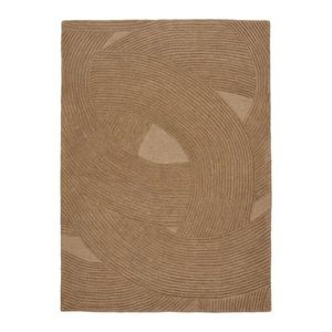 Ručne tkaný vlnený koberec v tmavoprírodnej farbe 160x230 cm Pune – House Nordic vyobraziť
