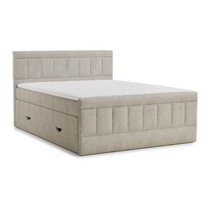 Béžová boxspring posteľ s úložným priestorom 200x200 cm Caya – Maison de Rêve vyobraziť