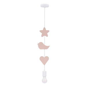 Biely/ružový detský luster s kovovým tienidlom Single – Candellux Lighting vyobraziť