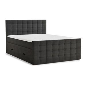 Antracitová boxspring posteľ s úložným priestorom 180x200 cm Tasca – Maison de Rêve vyobraziť