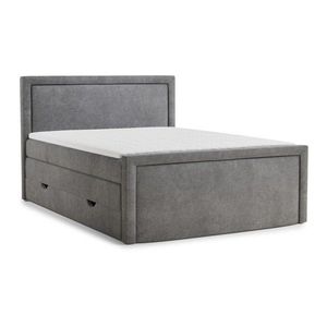 Sivá boxspring posteľ s úložným priestorom 200x200 cm Fresco – Maison de Rêve vyobraziť