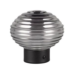 Čierno-šedá stmievateľná LED stolová lampa so skleneným tienidlom (výška 14, 5 cm) Earl – Reality vyobraziť