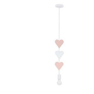 Biely/ružový detský luster s kovovým tienidlom Hearts – Candellux Lighting vyobraziť