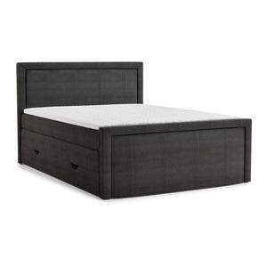 Antracitová boxspring posteľ s úložným priestorom 200x200 cm Fresco – Maison de Rêve vyobraziť
