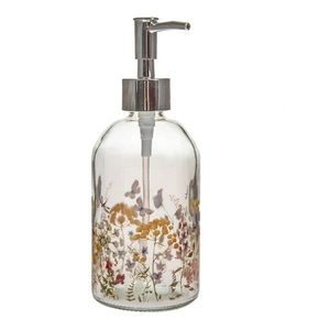 Sklenený dávkovač mydla 390 ml Flowers – Dakls vyobraziť