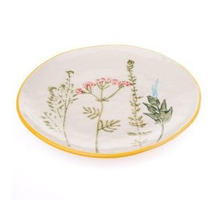 Biely dezertný porcelánový tanier ø 21 cm Flower Garden – Dakls vyobraziť