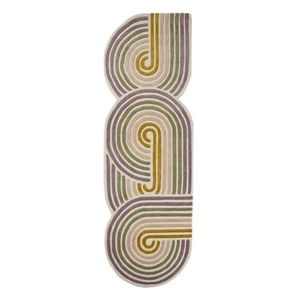 Zelený ručne tkaný vlnený behúň 80x300 cm Spiral Shaped – Flair Rugs vyobraziť