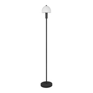 Čierna stojacia lampa so skleneným tienidlom (výška 120 cm) Glenn – Reality vyobraziť