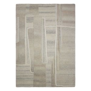 Sivobéžový ručne tkaný vlnený koberec 200x300 cm Lira – Flair Rugs vyobraziť