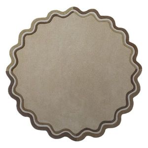 Ručne tkaný vlnený okrúhly koberec v prírodnej farbe ø 180 cm Leo Scallop – Flair Rugs vyobraziť