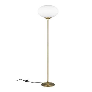 Stojacia lampa v mosadznej farbe so skleneným tienidlom (výška 150 cm) Fomento – Trio vyobraziť