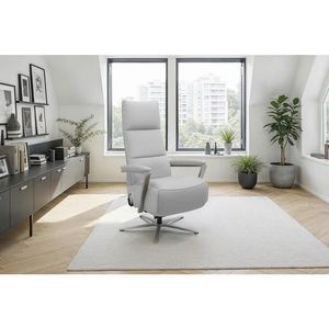 Sit & More RELAXAČNÉ KRESLO, koža, svetlosivá vyobraziť