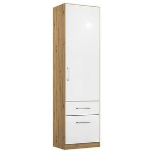 Rauch Möbel SKRIŇA S OTOČNÝMI DVERAMI, dub artisan, biela s vysokým leskom, 47/197/54 cm vyobraziť