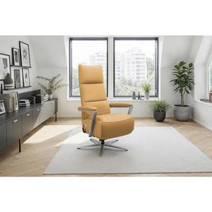 Sit & More RELAXAČNÉ KRESLO, koža, kari žltá vyobraziť