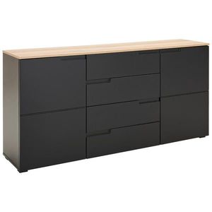 MID.YOU ŠIROKÁ KOMODA, čierna, farba duba, 165/80/40 cm vyobraziť
