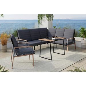 Ambia Garden TERASOVÁ SEDACIA SÚPRAVA 4-dielne, kov, plast, textil vyobraziť