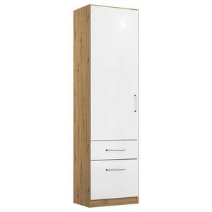 Rauch Möbel SKRIŇA S OTOČNÝMI DVERAMI, dub artisan, biela s vysokým leskom, 47/197/54 cm vyobraziť