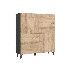 P & B VYSOKÁ KOMODA, antracitová, farba duba košíčkatého, 120/128/39 cm vyobraziť