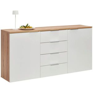 Xora ŠIROKÁ KOMODA, farba duba, biela s vysokým leskom, 180/89/43 cm vyobraziť