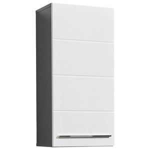 Xora ZÁVESNÁ SKRINKA, biela s vysokým leskom, antracitová, 34/70/23 cm vyobraziť