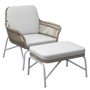 Ambia Garden RELAXAČNÉ KRESLO S PODNOŽKOU, kov, textil vyobraziť