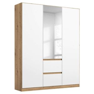 Rauch Möbel SKRIŇA S OTOČNÝMI DVERAMI, strieborná, biela, dub artisan, 136/197/54 cm vyobraziť