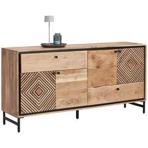 Ambia Home ŠIROKÁ KOMODA, akácia, čierna, farba akácie, 175/85/42 cm vyobraziť