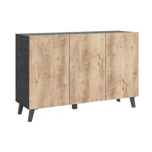 P & B ŠIROKÁ KOMODA, antracitová, farba duba košíčkatého, 120/76/39 cm vyobraziť