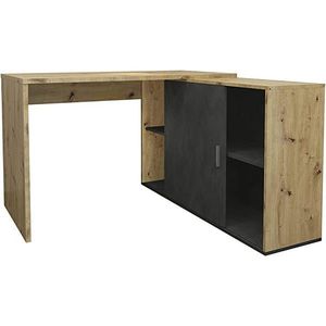 MID.YOU ROHOVÝ PÍSACÍ STÔL, tmavosivá, dub artisan, 119/124/75 cm vyobraziť