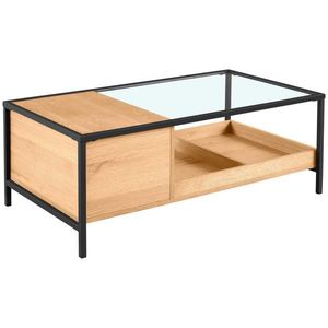 Waldwelt KONFERENČNÝ STOLÍK, číra, čierna, farba duba, drevo, kov, sklo, kompozitné drevo, 110/60/40 cm vyobraziť