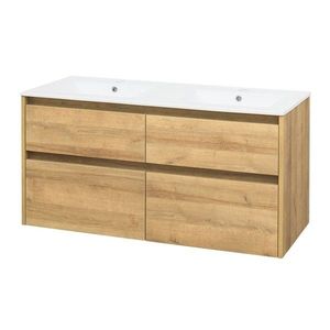 Mereo Opto, kúpeľňová skrinka s keramickým umývadlom 121 cm, dub Riviera CN923 vyobraziť