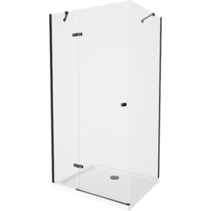 MEXEN/S - Roma sprchovací kút 70x90, transparent, čierna + biela vanička so sifónom 854-070-090-70-00-4010B vyobraziť