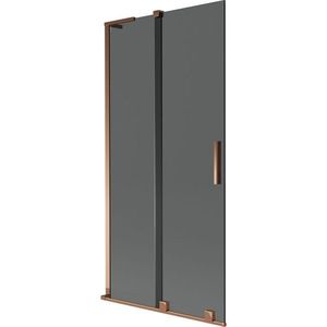 MEXEN/S - Velar L dvojkrídlová posuvná vaňová zástena 90 x 150, grafit, ružové zlato 896-090-003-41-60 vyobraziť