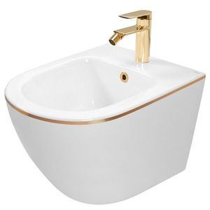REA - Závesný bidet Carlo Mini White Gold Edge REA-C6990 vyobraziť