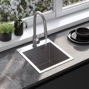 REA REA - Oceľový drez Leo 40 BRUSH NICKEL s kuchynskou batériou KPL-96000 vyobraziť