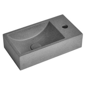 SAPHO - CREST R betónové umývadlo vrátane výpuste, 40x22cm, čierny granit AR409 vyobraziť