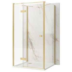 REA/S - Sprchovací kút Atlas 90x90 Brush Gold vľavo KPL-K4870 vyobraziť