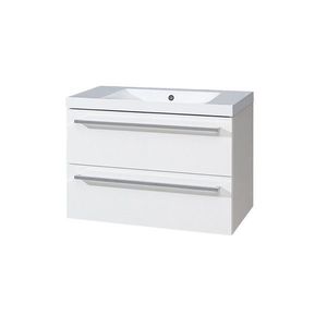 Mereo Bino, koupelnová skříňka s umyvadlem z litého mramoru 81 cm, biela CN661M vyobraziť
