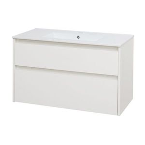 Mereo Opto, kúpeľňová skrinka s keramickým umývadlom 101 cm, biela CN912 vyobraziť