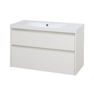 Mereo Opto, kúpeľňová skrinka s umývadlom z liateho mramoru 101 cm, biela CN912M vyobraziť
